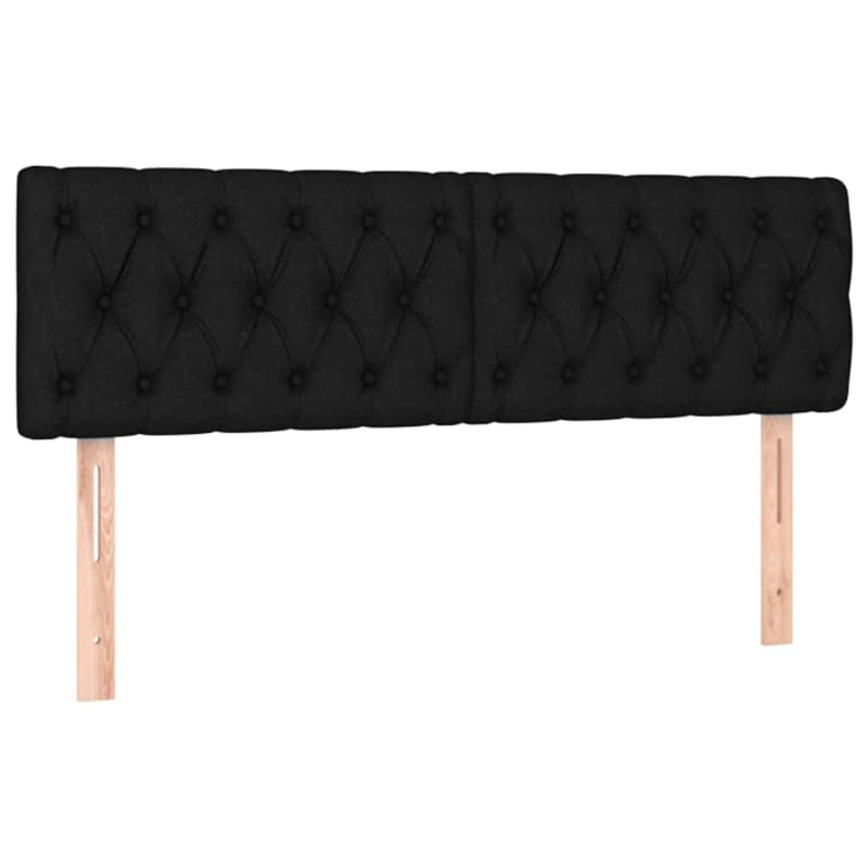 Pat cu arcuri, saltea și LED, negru, 140x200 cm, textil