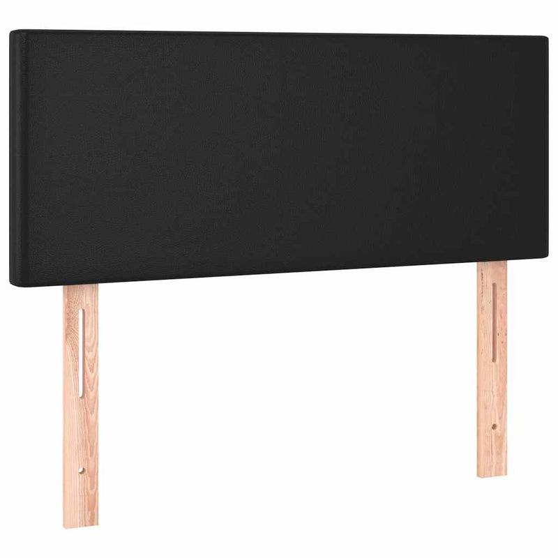 Pat cu arcuri, saltea și LED, negru, 120x200cm, piele ecologică