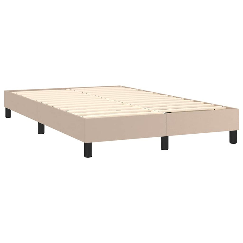 Pat cu arcuri, cu saltea și LED, cappuccino 120x200cm piele eco