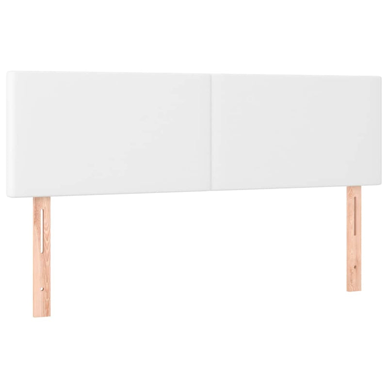 Pat cu arcuri, cu saltea & LED, alb, 140x190 cm, piele eco