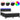 Pat continental cu saltea & LED, negru, 140x190 cm, piele eco