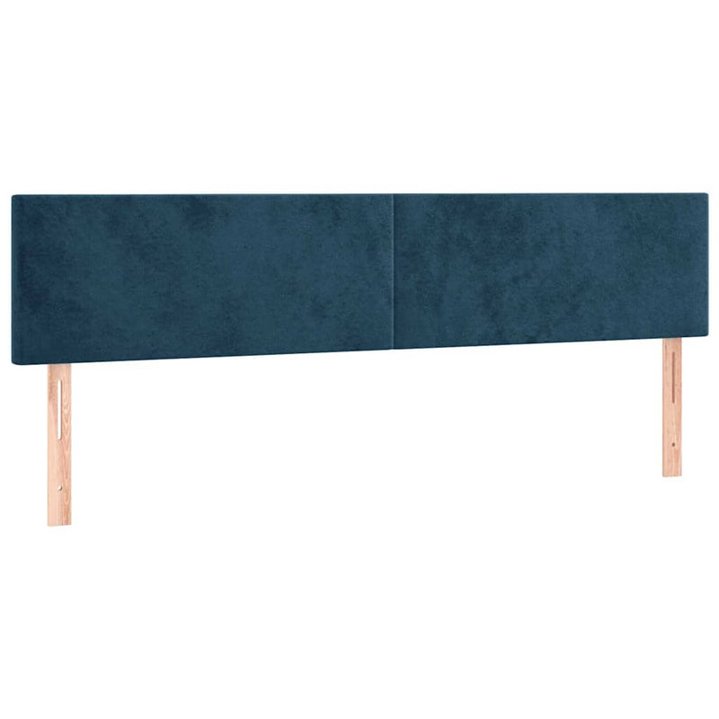 Pat cu arcuri, saltea și LED, bleumarin, 200x200 cm, catifea