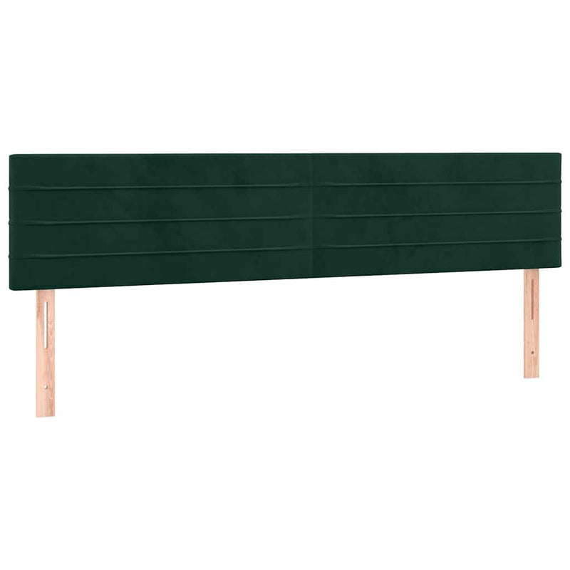 Pat cu arcuri, saltea și LED, verde închis, 180x200 cm, catifea