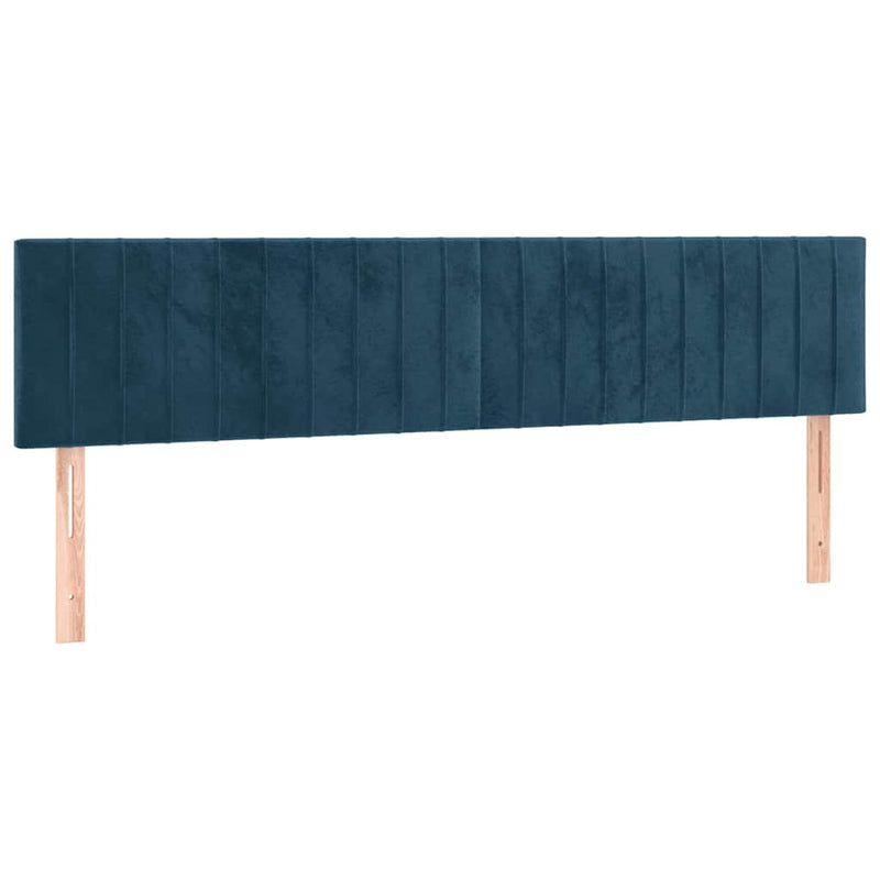 Pat cu arcuri, saltea și LED, bleumarin, 180x200 cm, catifea