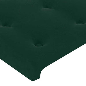 Pat continental cu saltea și LED verde închis 80x200 cm catifea