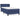 Pat box spring cu saltea, albastru, 80x200 cm, textil