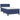 Pat box spring cu saltea, albastru, 90x200 cm, textil