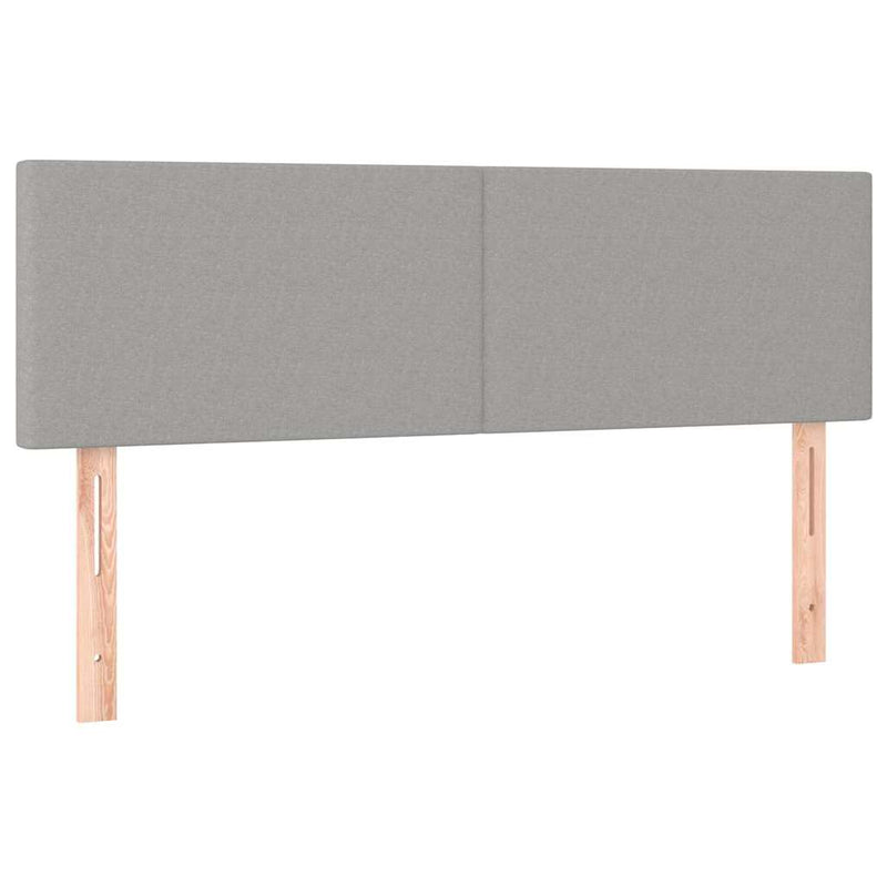 Pat box spring cu saltea, gri deschis, 140x190 cm, textil