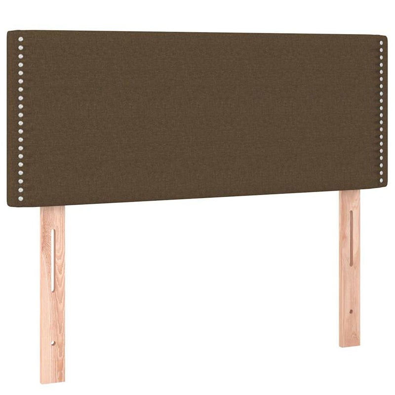 Pat box spring cu saltea, maro închis, 100x200 cm, textil