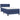 Pat box spring cu saltea, albastru, 100x200 cm, textil