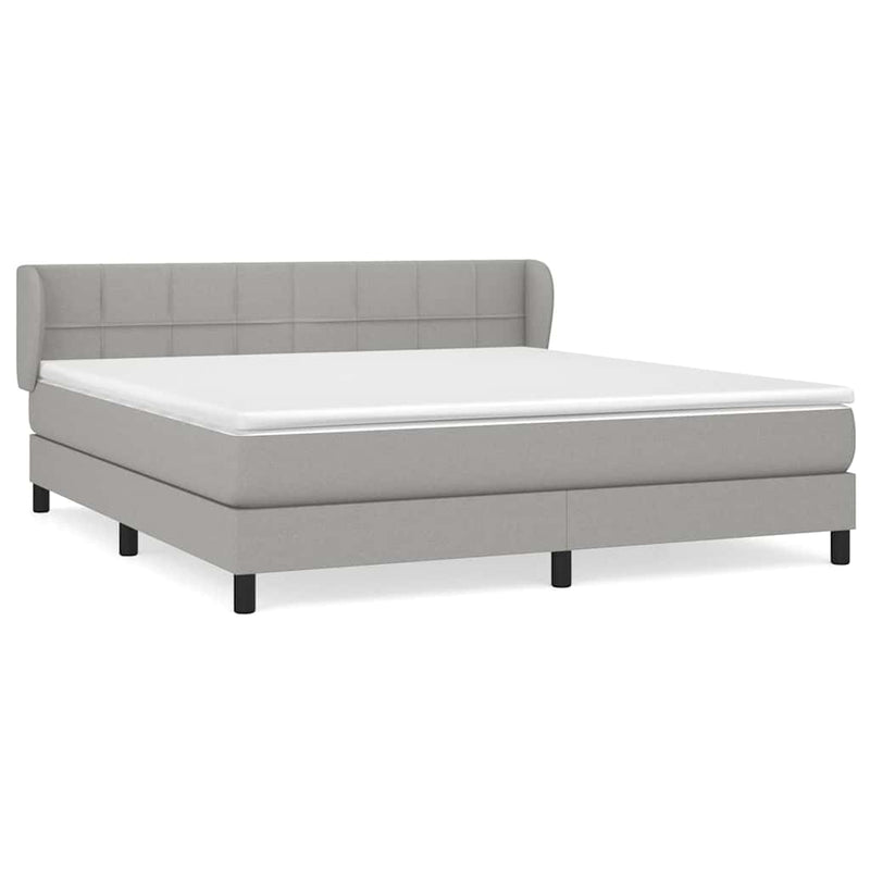 Pat continental, gri deschis, 180x200 cm, material textil