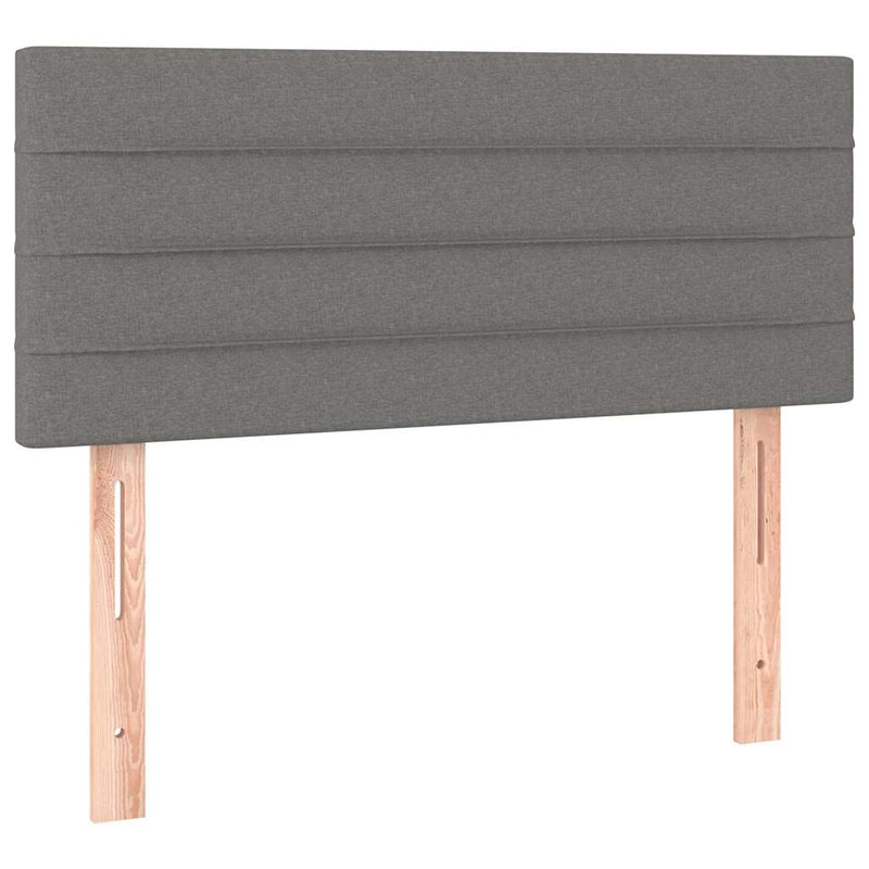 Pat box spring cu saltea, gri închis, 90x200 cm, textil