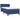 Pat box spring cu saltea, albastru, 90x200 cm, textil