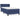 Pat box spring cu saltea, albastru, 100x200 cm, textil