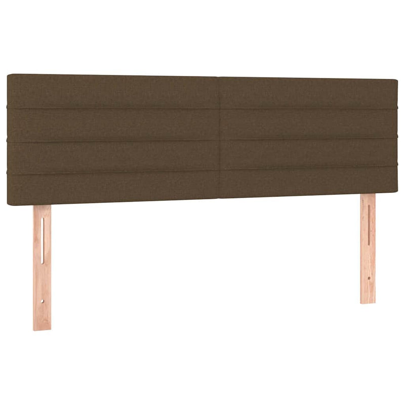 Pat continental cu saltea, maro închis, 140x200 cm, textil