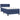 Pat box spring cu saltea, albastru, 90x190 cm, textil