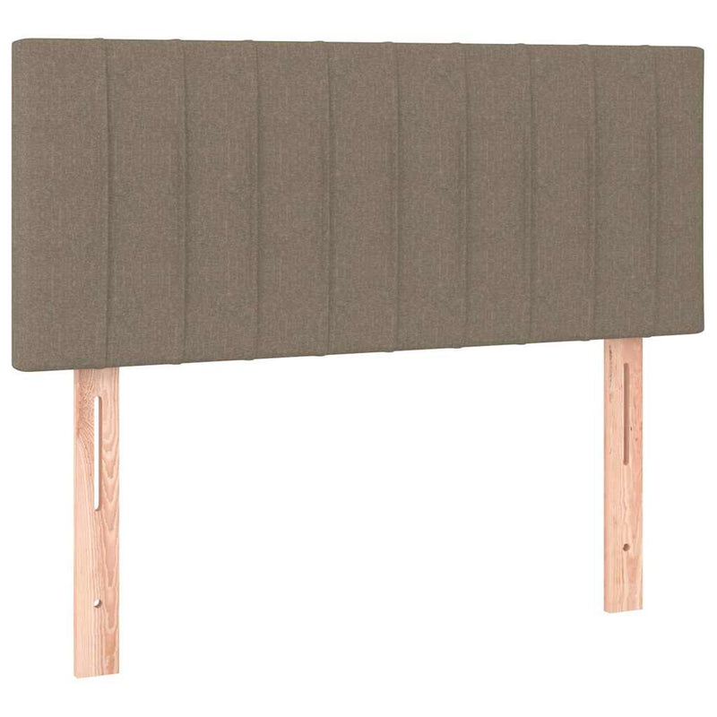 Pat box spring cu saltea, gri taupe, 90x200 cm, textil