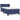 Pat box spring cu saltea, albastru, 100x200 cm, textil