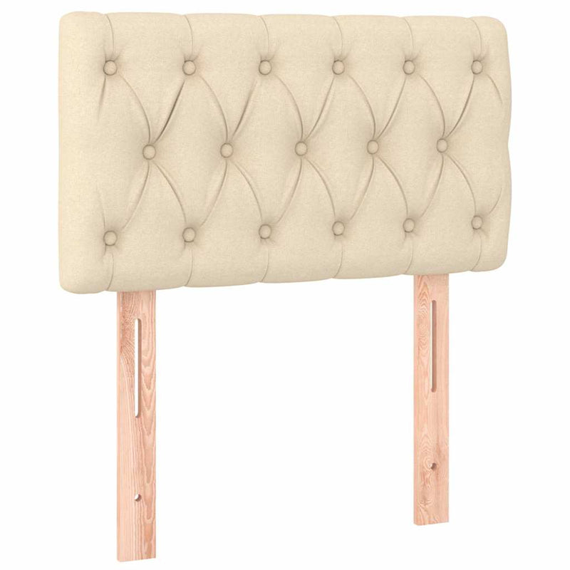 Pat box spring cu saltea, crem, 80x200 cm, textil