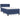Pat box spring cu saltea, albastru, 90x200 cm, textil