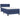 Pat box spring cu saltea, albastru, 90x200 cm, textil