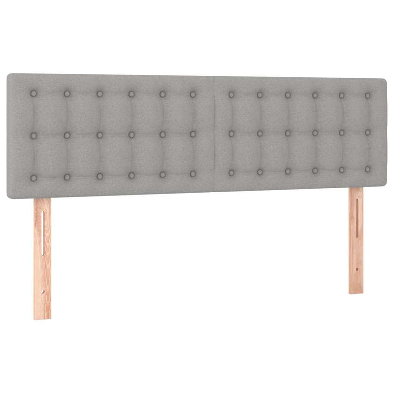 Pat box spring cu saltea, gri deschis, 140x190 cm, textil