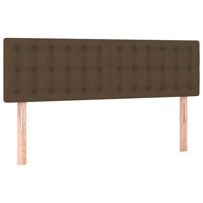 Pat continental cu saltea, maro închis, 140x200 cm, textil