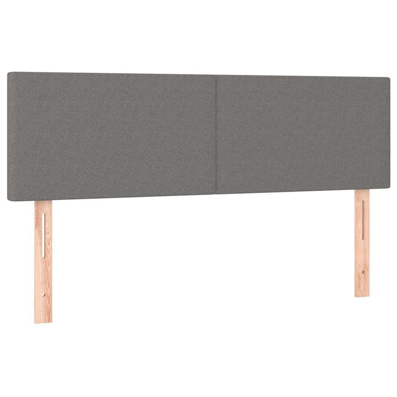 Pat box spring cu saltea, gri închis, 140x190 cm, textil