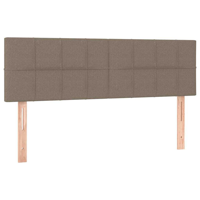 Pat box spring cu saltea, gri taupe, 140x200 cm, textil