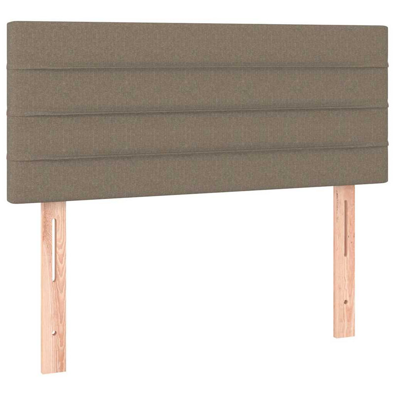 Pat box spring cu saltea, gri taupe, 90x200 cm, textil