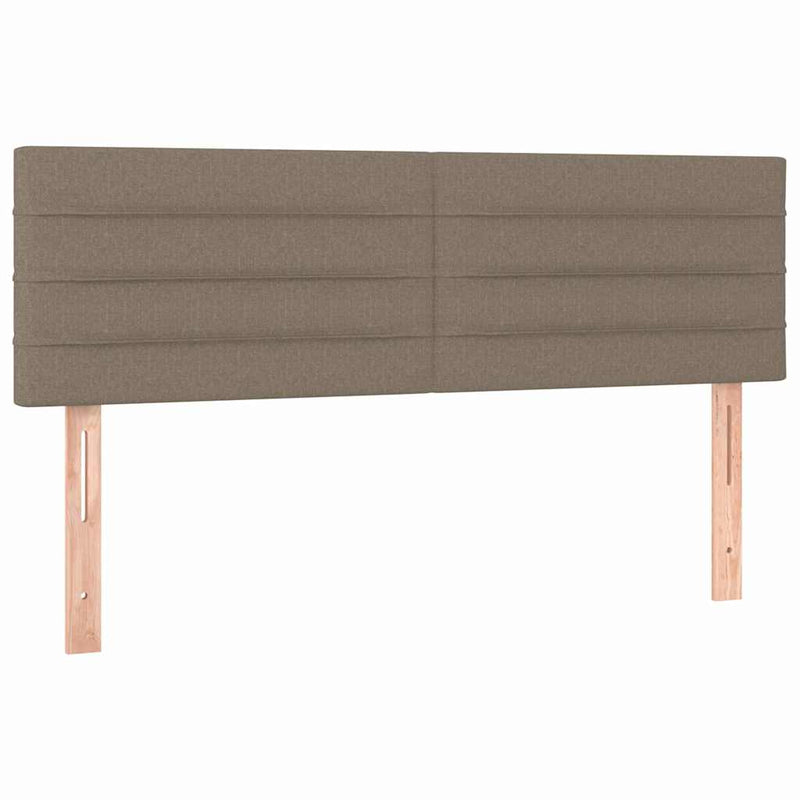Pat box spring cu saltea, gri taupe, 140x200 cm, textil