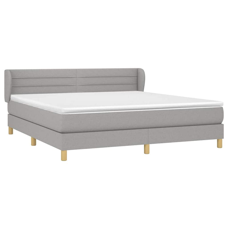 Pat continental, gri deschis, 180x200 cm, material textil