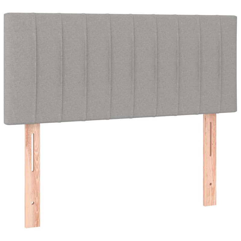 Pat box spring cu saltea, gri deschis, 90x190 cm, textil