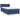 Pat box spring cu saltea, albastru, 80x200 cm, textil