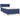 Pat box spring cu saltea, albastru, 90x190 cm, textil