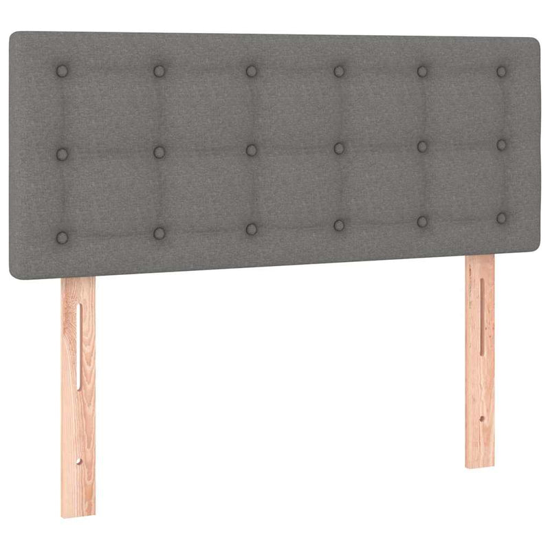 Pat box spring cu saltea, gri închis, 80x200 cm, textil