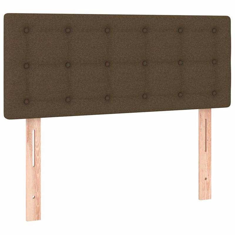 Pat box spring cu saltea, maro închis, 100x200 cm, textil