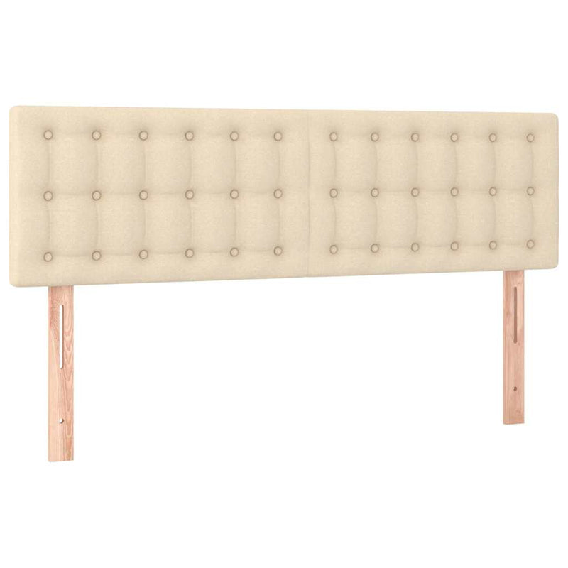 Pat box spring cu saltea, crem, 140x200 cm, textil