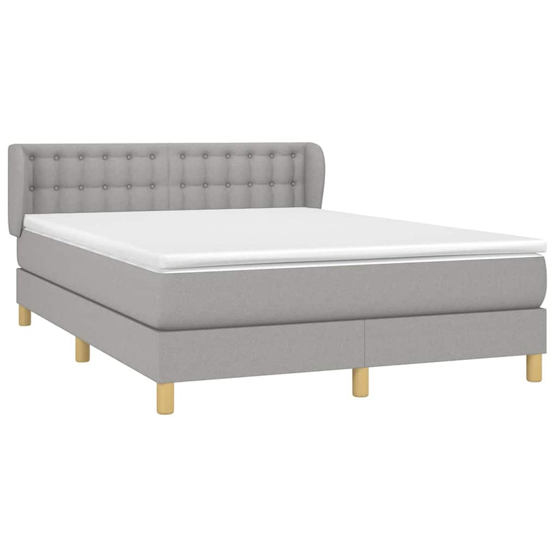 Pat continental, gri deschis, 140x200 cm, material textil