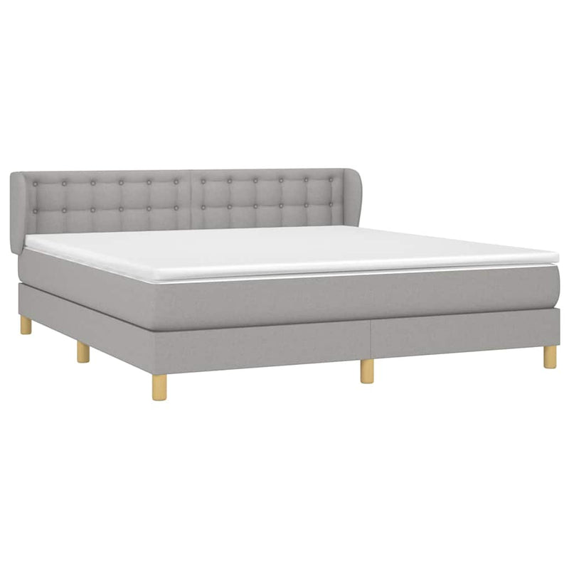 Pat continental, gri deschis, 180x200 cm, material textil