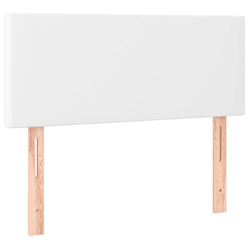 Pat box spring cu saltea, alb, 90x200 cm, piele ecologică