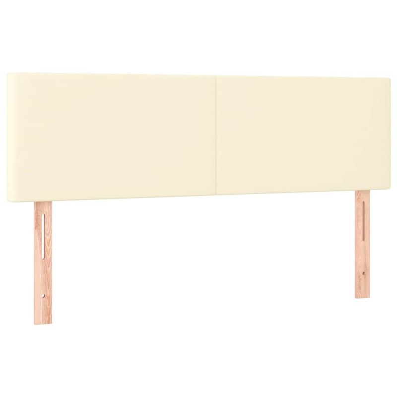 Pat box spring cu saltea, crem, 140x190 cm, piele ecologică
