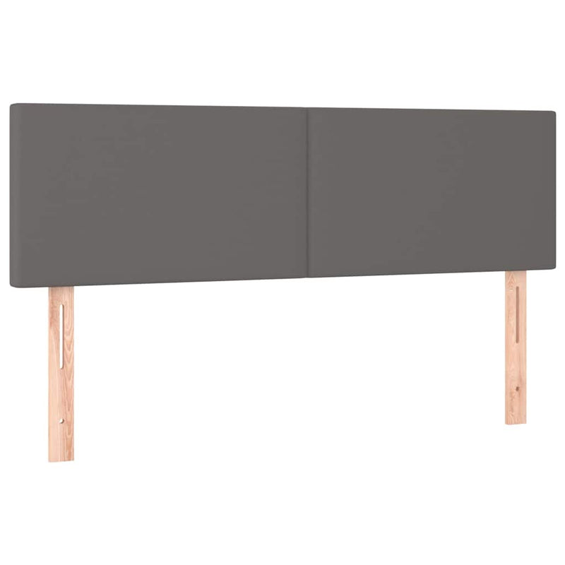 Pat box spring cu saltea, gri, 140x190 cm, piele ecologică