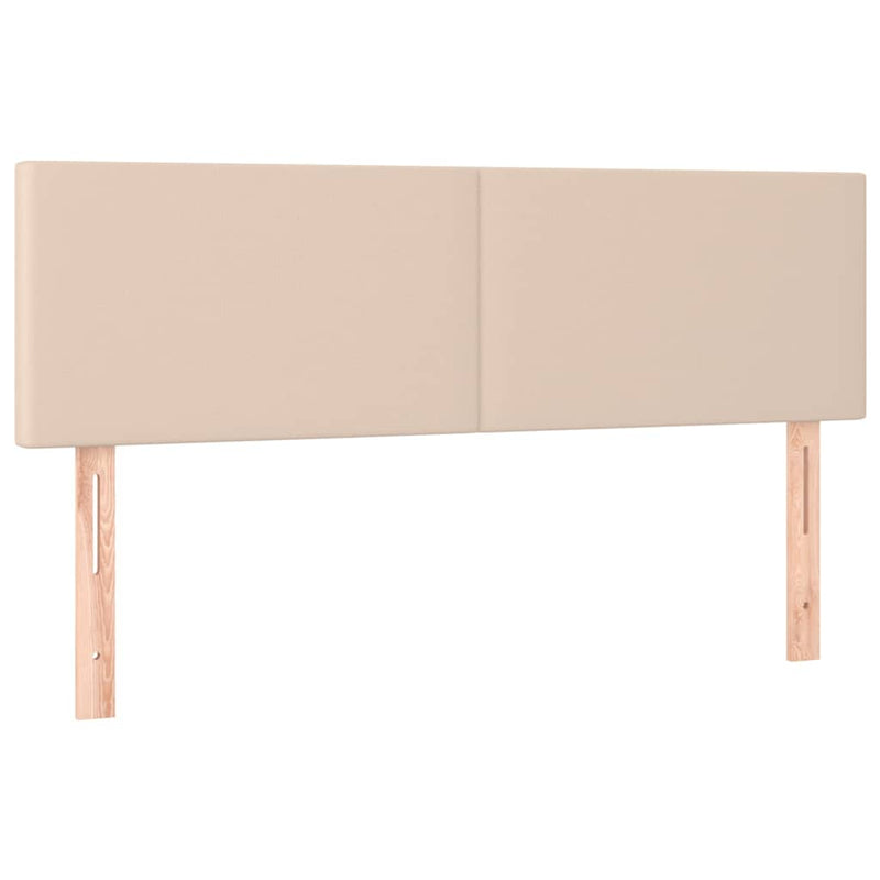 Pat box spring cu saltea, cappuccino, 140x200cm piele ecologică