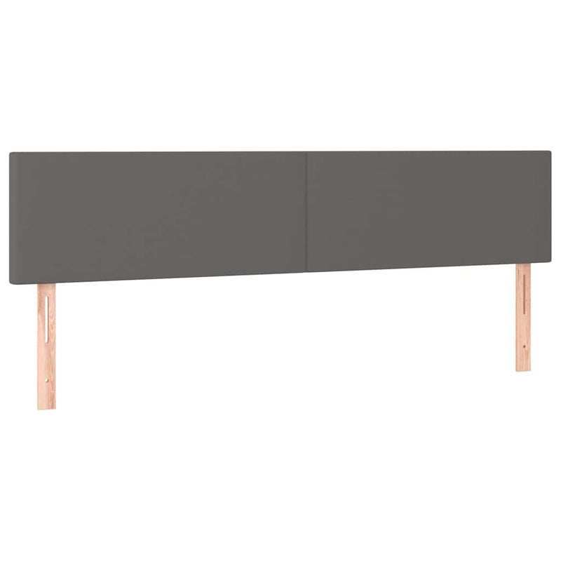 Pat cu arcuri, cu saltea, gri, 180x200 cm, piele ecologică