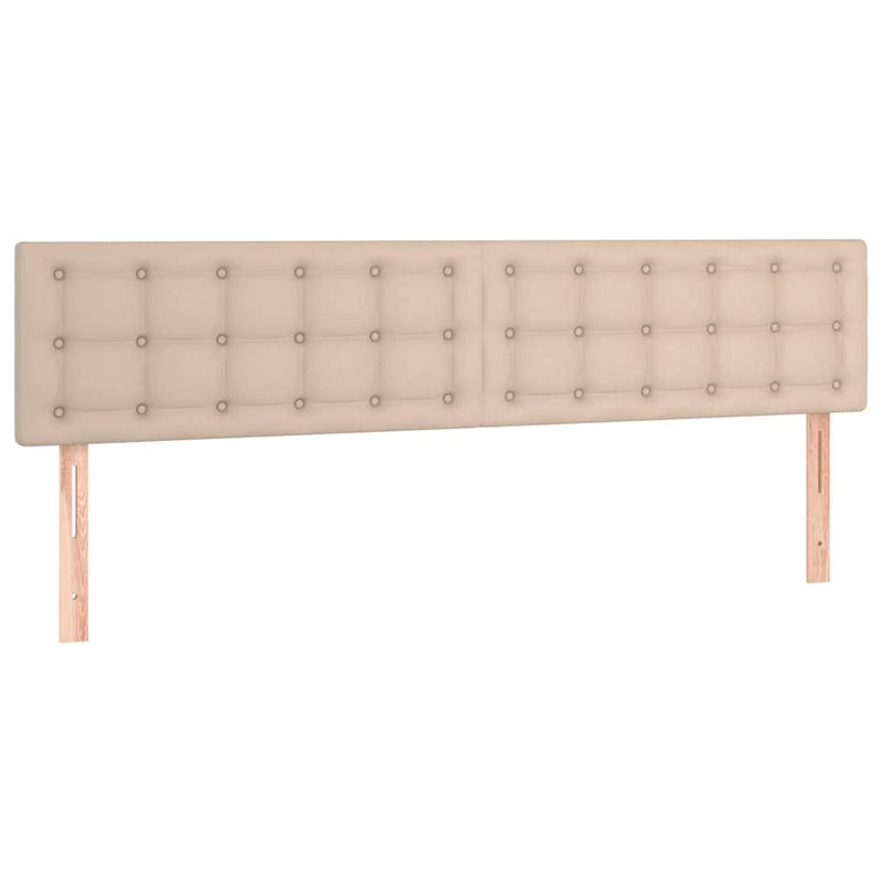 Pat box spring cu saltea, cappuccino, 160x200cm piele ecologică