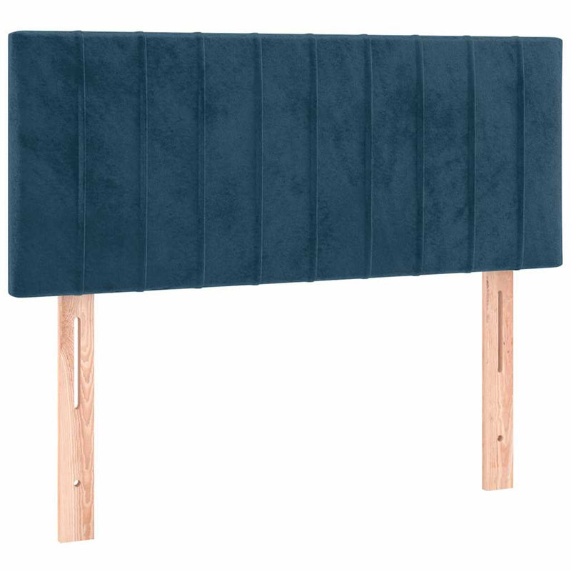 Pat box spring cu saltea, albastru închis, 100x200 cm, catifea