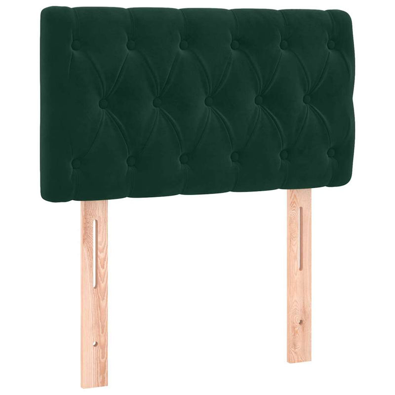 Pat box spring cu saltea, verde închis, 80x200 cm, catifea