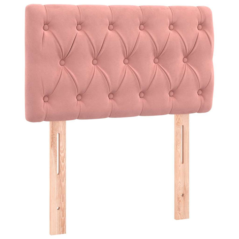 Pat box spring cu saltea, roz, 80x200 cm, catifea