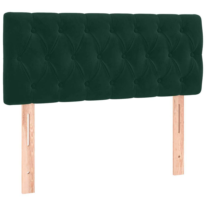 Pat box spring cu saltea, verde închis, 90x200 cm, catifea